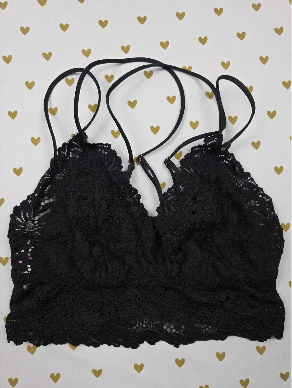 Victorias Secret Pink Strappy Lace Cute Small Bralette Bra Top Tank